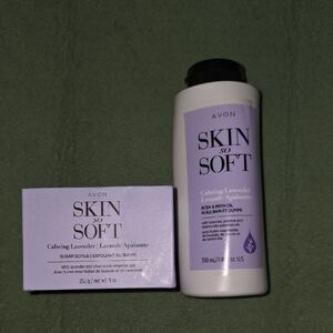 Avon Skin So Soft Calming Lavender Bath Oil & Sugar Scrub Set - Lavender